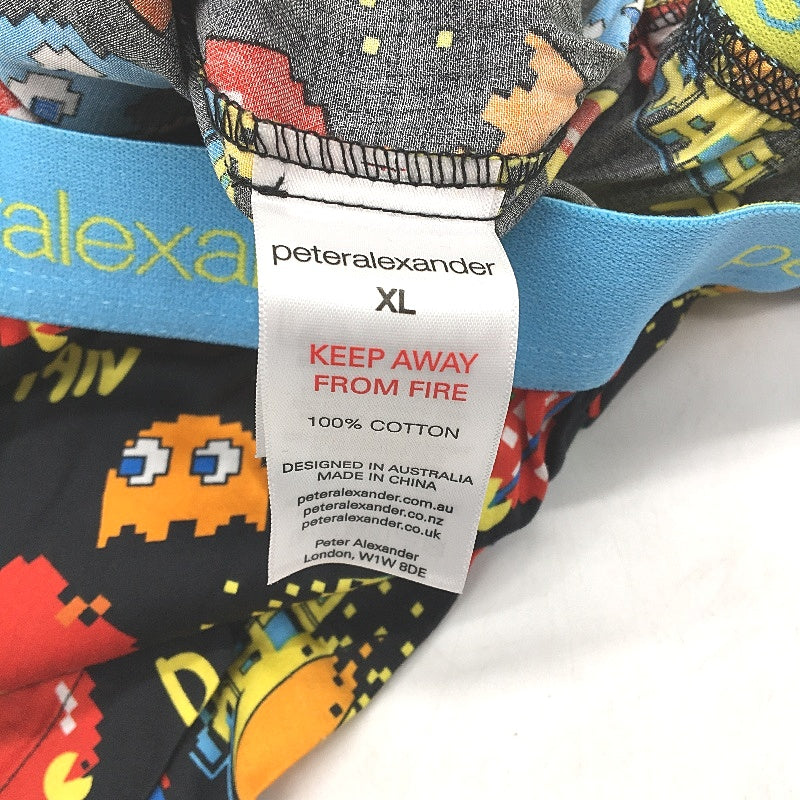 Peter Alexander Pac-Man Regular Fit Cotton Black Boxer Shorts Mens Size XL NEW