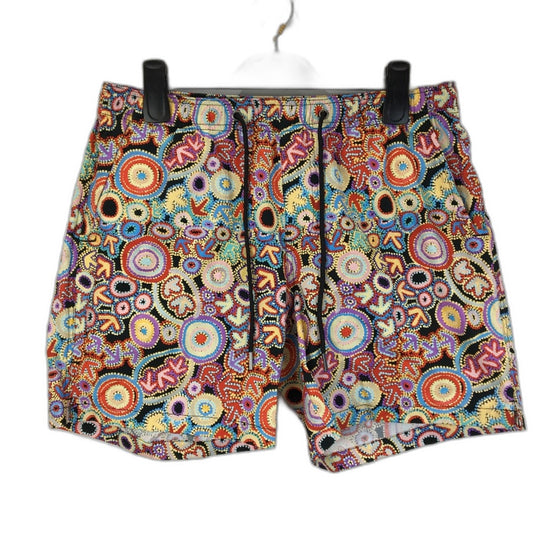 Kenji Multicoloured Warlukurlangu Designed Drawstring Shorts Mens Size M NEW