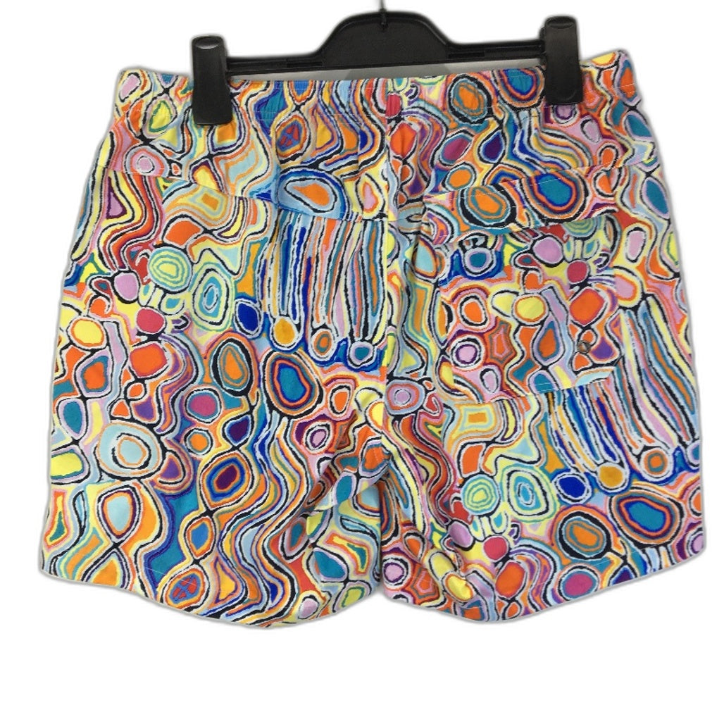 Kenji Multicoloured Pastel Warlukurlangu Designed Drawstring Shorts Mens Size M NEW