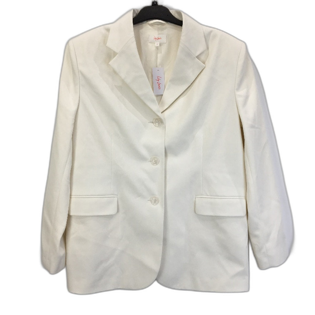 Lily Loves Womens White Long Sleeve Formal Blazer Size 8 NEW