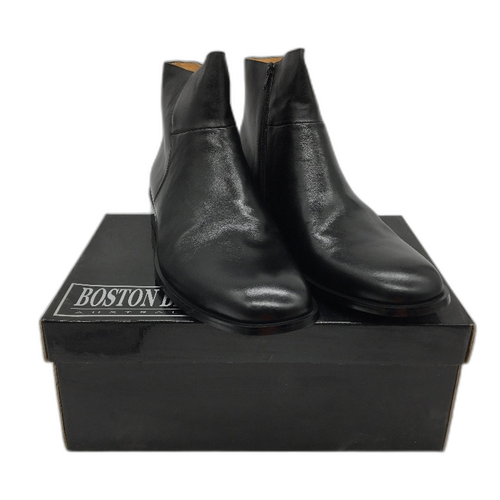 Boston Bros Leather Harvard-M Black Leather Mens Boots Size 47 NEW