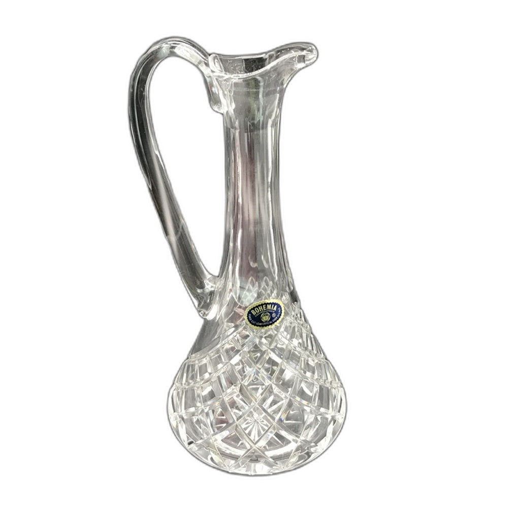 Bohemia Hand Cut Lead Crystal Wine Decanter, made in Czechoslovakia VINTAGE