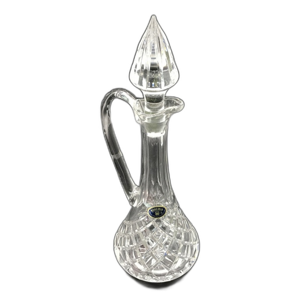 Bohemia Hand Cut Lead Crystal Wine Decanter, made in Czechoslovakia VINTAGE