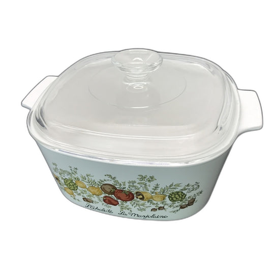 Corning Ware L'Echalote Marjolaine Square Casserole with Lid VINTAGE