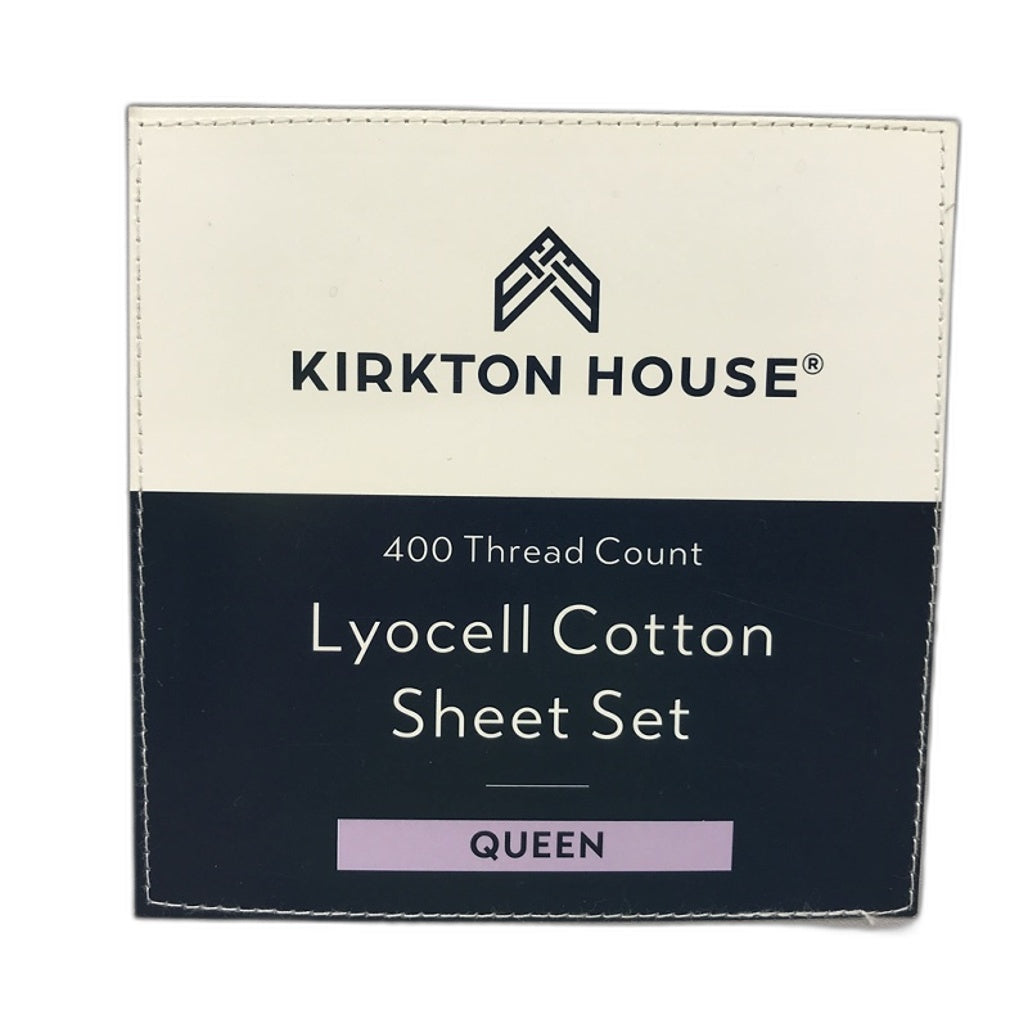 Kirkton House 400 Thread Count Lyocell Grey Cotton Sheet Set Queen NEW