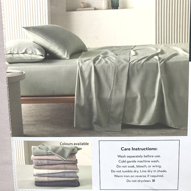 Kirkton House 400 Thread Count Lyocell Grey Cotton Sheet Set Queen NEW