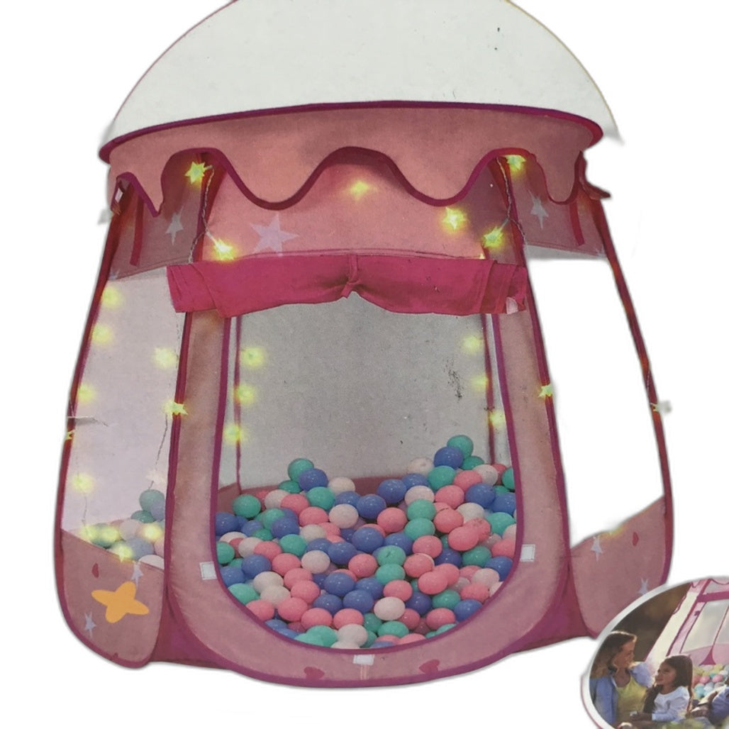 Children's Princess Girls Tent, Ball Pit with Star Light Age 3+ NEW