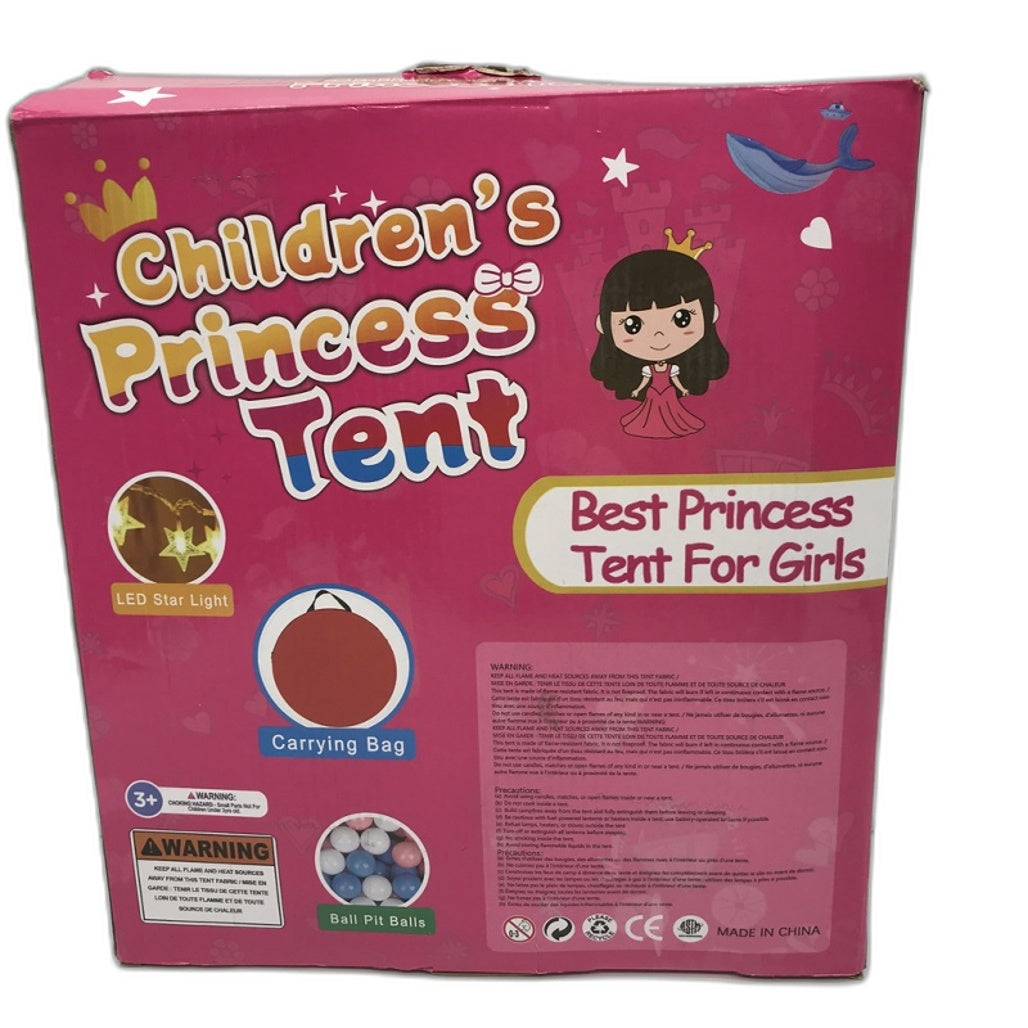 Children's Princess Girls Tent, Ball Pit with Star Light Age 3+ NEW