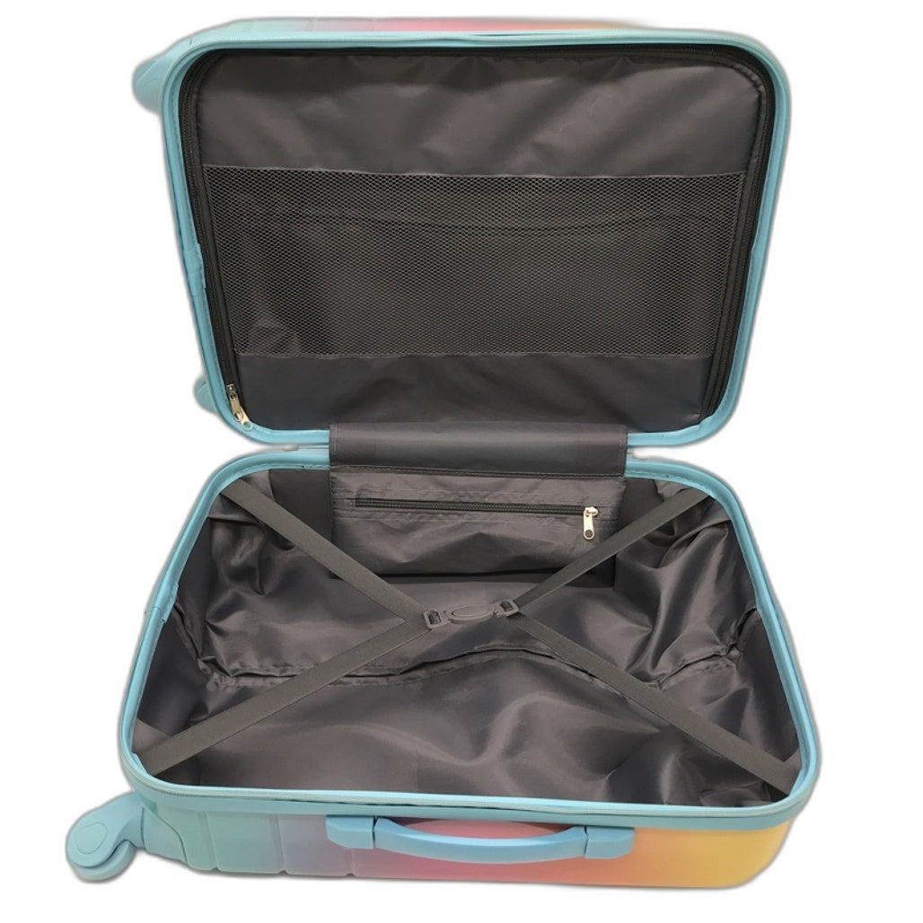 Rainbow Swirl Hardshell Suitcase with Spinner Wheels 45cm NEW