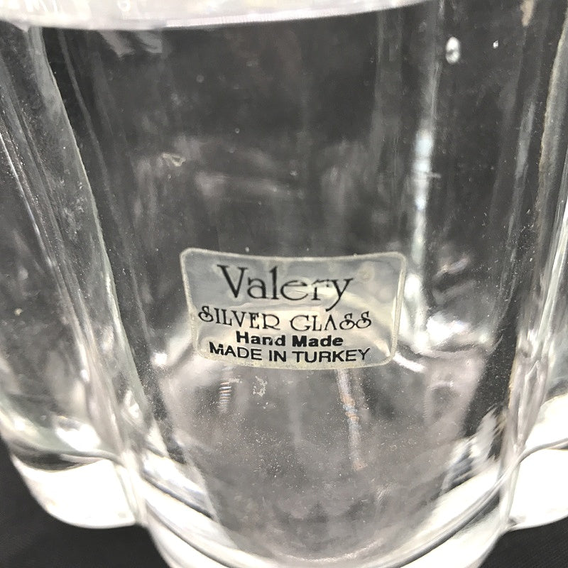 Valery Silver Glass Hand Made Cloud Vase Made in Turkey VINTAGE