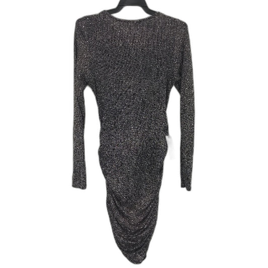 Lipsy London Womens Long Sleeve Black Glitter Bodycon Dress Size 14 NEW