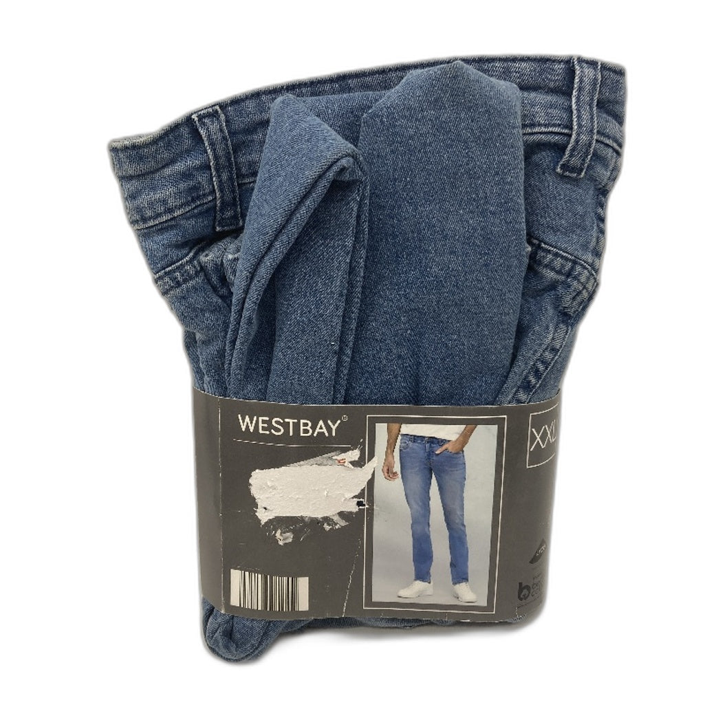 Westbay Mens Slim Fit Stretch Blue Denim Jeans Size XXL NEW