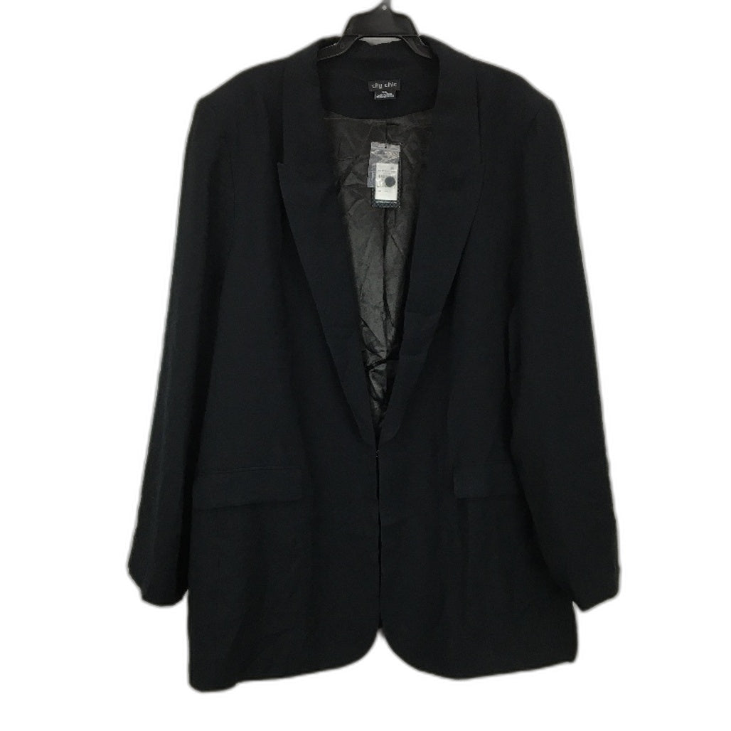 City Chic Black Classy Blazer Hook & Clasp Closure Ladies Size XXL NEW