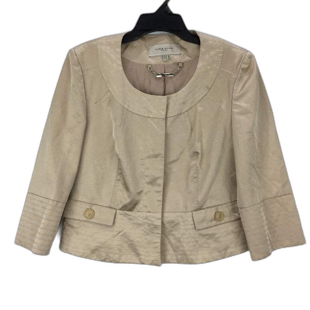 Karen Millen Beige Tan Cropped Coat Blazer Ladies Size UK12 NEW