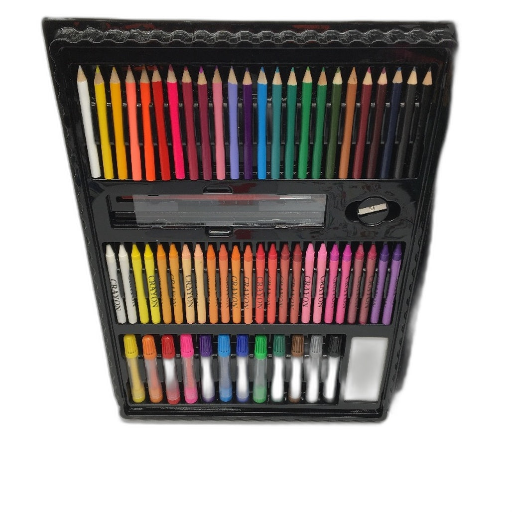 Kinspory 290 Pce Art Kit Drawing Supplies w/ Trifold Easel, Pastels, Crayons & More NEW