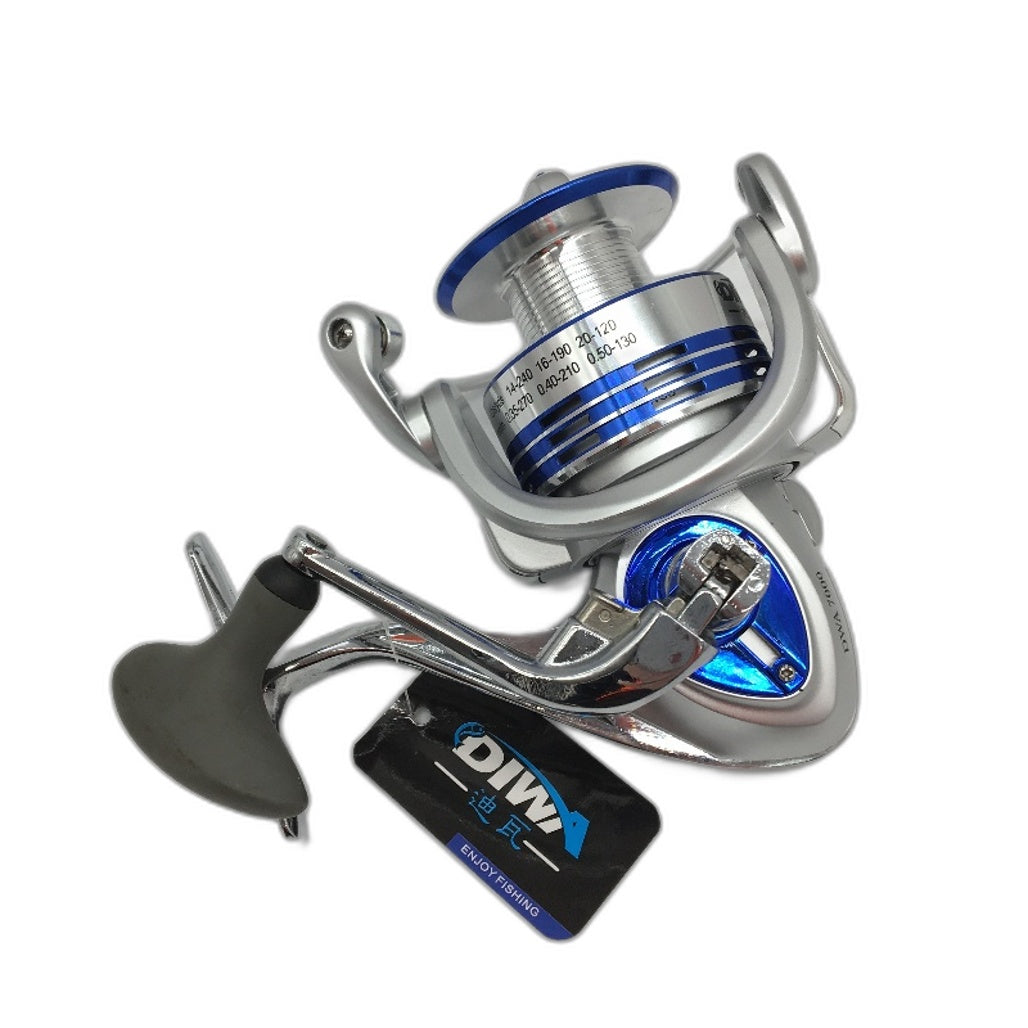 Diwa Spinning Reel SIlver & Blue for Saltwater & Freshwater Fishing Ultra Smooth NEW