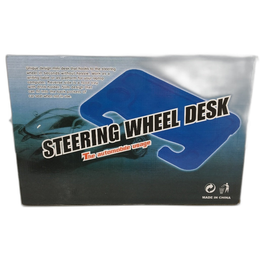 AIMALL 2-in-1 Steering Wheel Desk Black Double Sided Tray for Food, Laptop & More. NEW