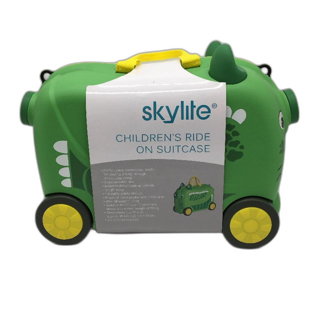 Skylite Children's Green Dragon Ride On Travel Suitcase 48cm NEW