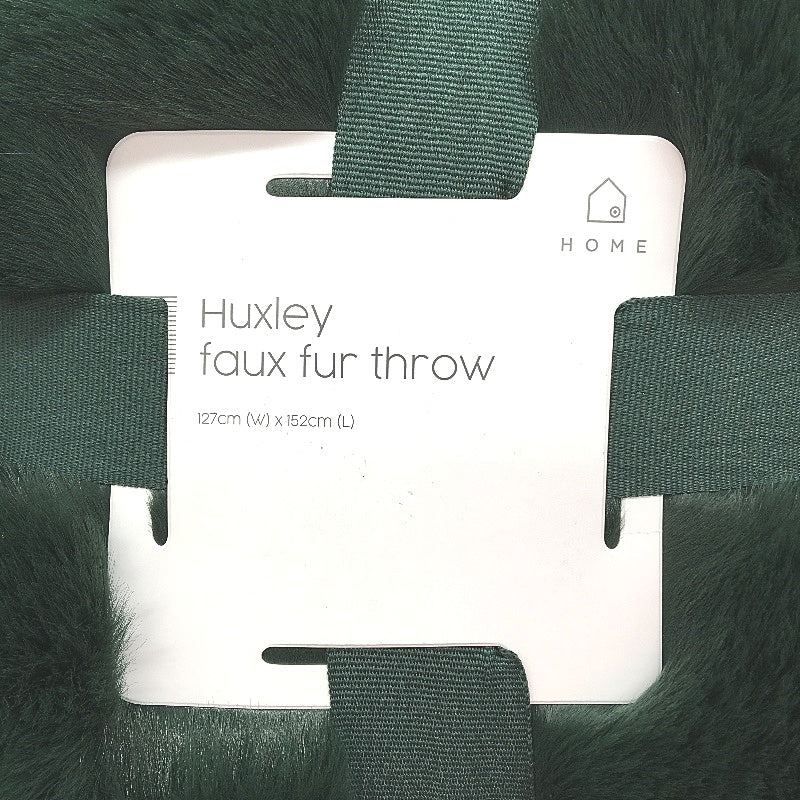 Target Home Huxley Faux Fur Throw Super Green Throw 127x152cm NEW