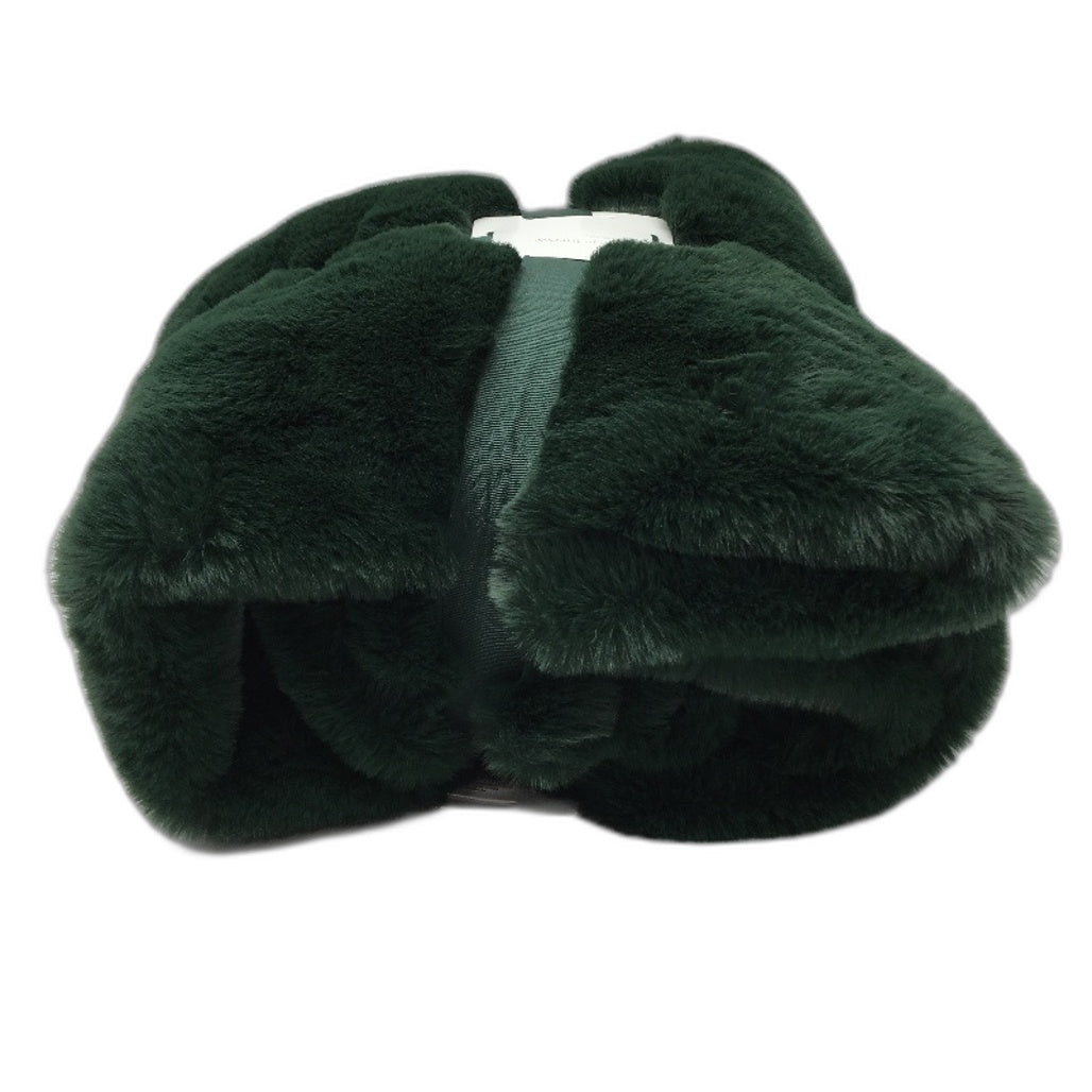 Target Home Huxley Faux Fur Throw Super Green Throw 127x152cm NEW