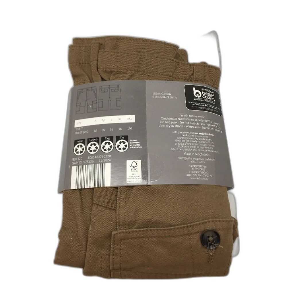 Westbay Light Brown 100% Cotton Cargo Shorts Mens Size Large NEW