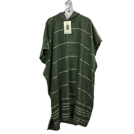 Sandy Cape Green Striped Cotton Beach Poncho Unisex One Size Fits Most NEW