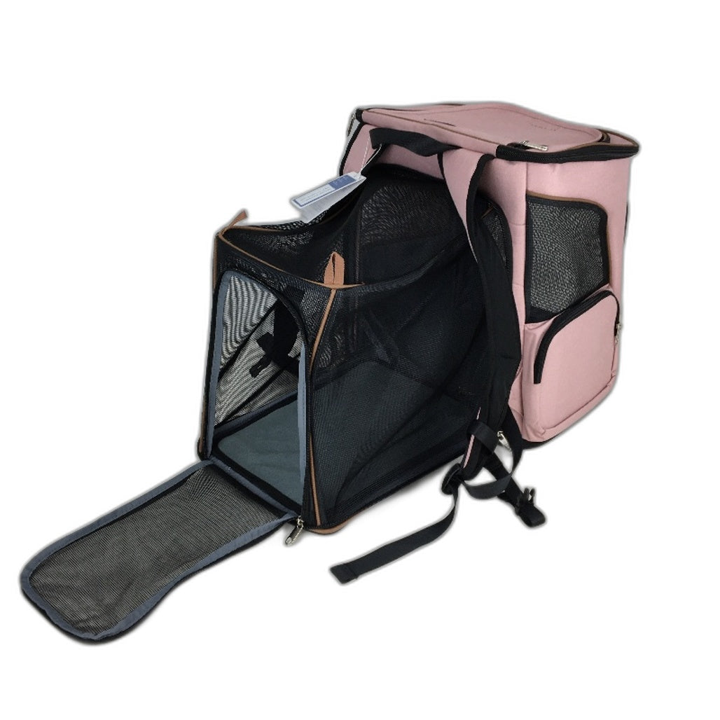 Lekesky Pink Expandable Cat Backpack Pet Holder w/ Escape Proof Leash NEW