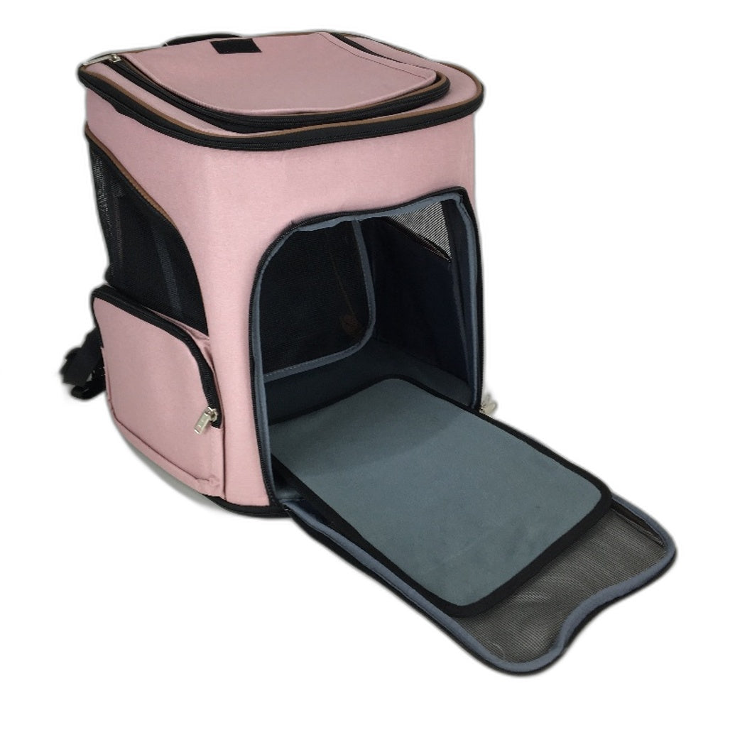 Lekesky Pink Expandable Cat Backpack Pet Holder w/ Escape Proof Leash NEW