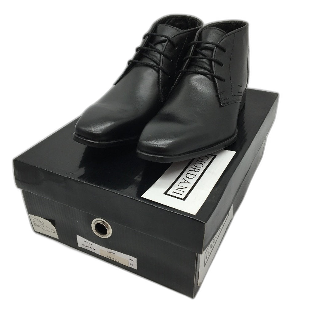 Giordani Clate-M Black Leather Upper Formal Shoes Mens Size 41 NEW