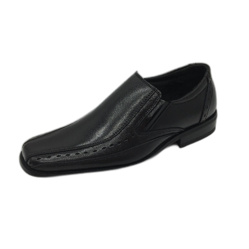 Giordani Herman-M Black Leather Slip On Formal Shoes Mens Size 40 NEW