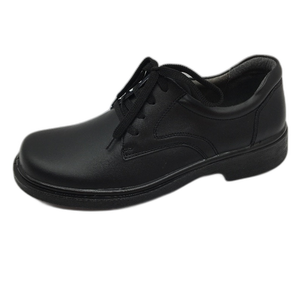 Boston Bros James-M Black Leather School Light Work Shoes Mens Size 41 NEW