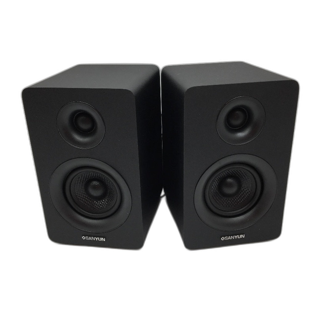 Sanyun SW-208 Active Bluetooth 5.0 Black Bookshelf Speakers 60W NEW