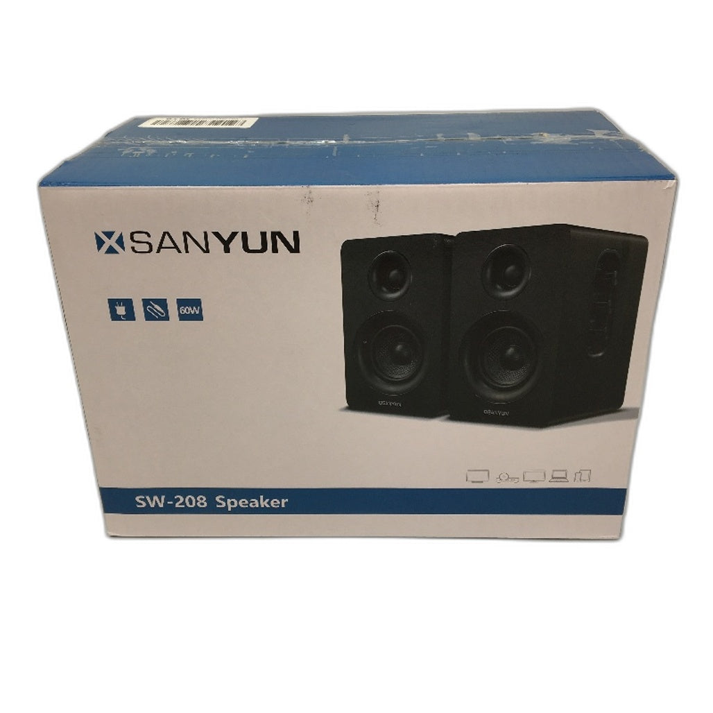 Sanyun SW-208 Active Bluetooth 5.0 Black Bookshelf Speakers 60W NEW