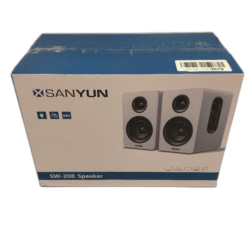 Sanyun SW-208 Active Bluetooth 5.0 White Bookshelf Speakers 60W NEW