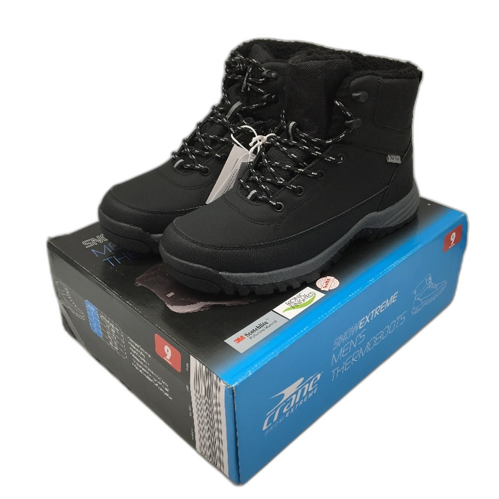 Crane Snow Extreme Mens Thermal Lace Up Black Boots Size 9 NEW