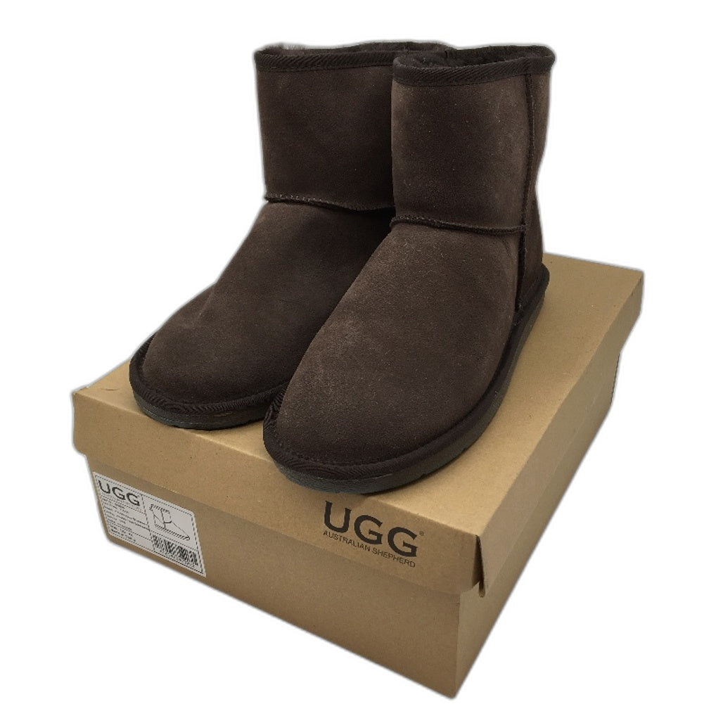 UGG Boots Double Face Sheepskin Chocolate Brown Unisex Size EU 44 NEW