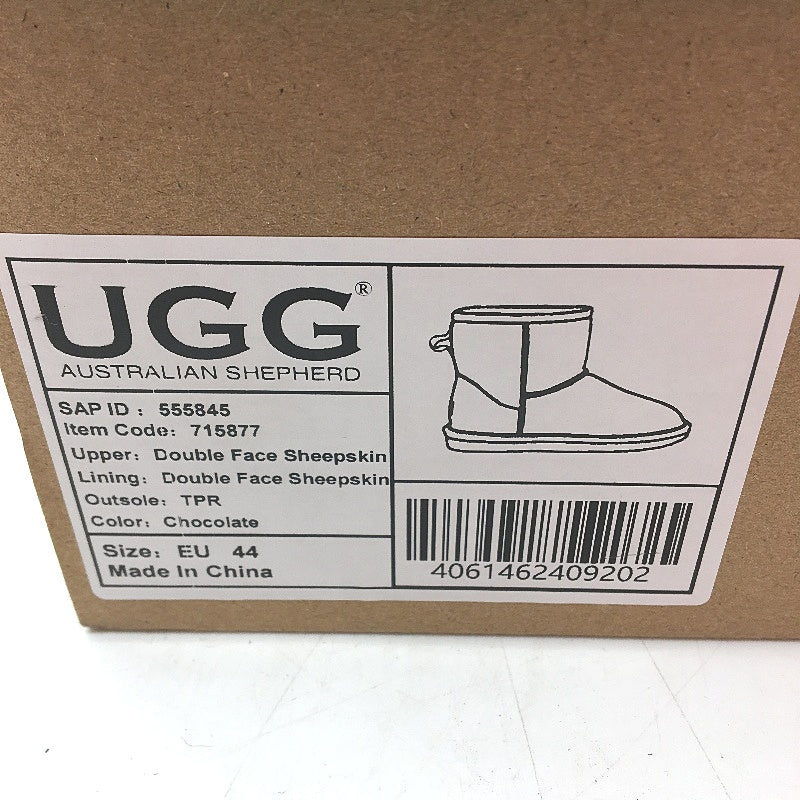 UGG Boots Double Face Sheepskin Chocolate Brown Unisex Size EU 44 NEW