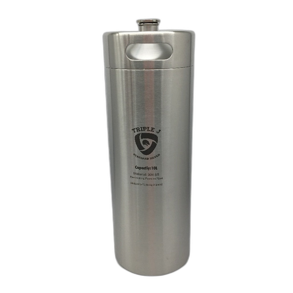 Triple J 10L Mini Stainless Steel Growler For Home Brewing NEW