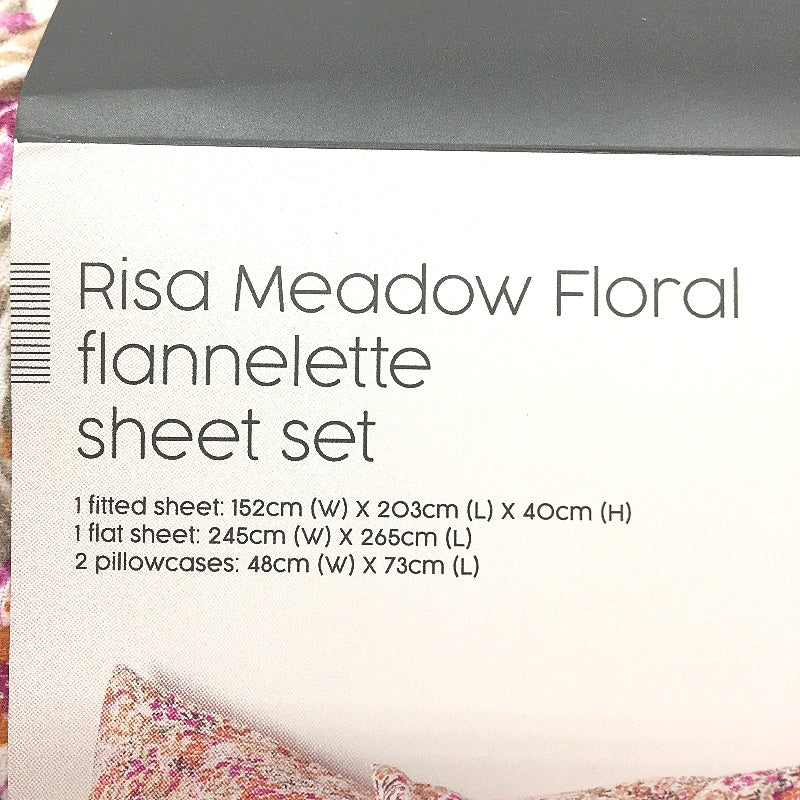 Target Home Risa Meadow Floral Soft Flannelette Sheet Set Queen NEW