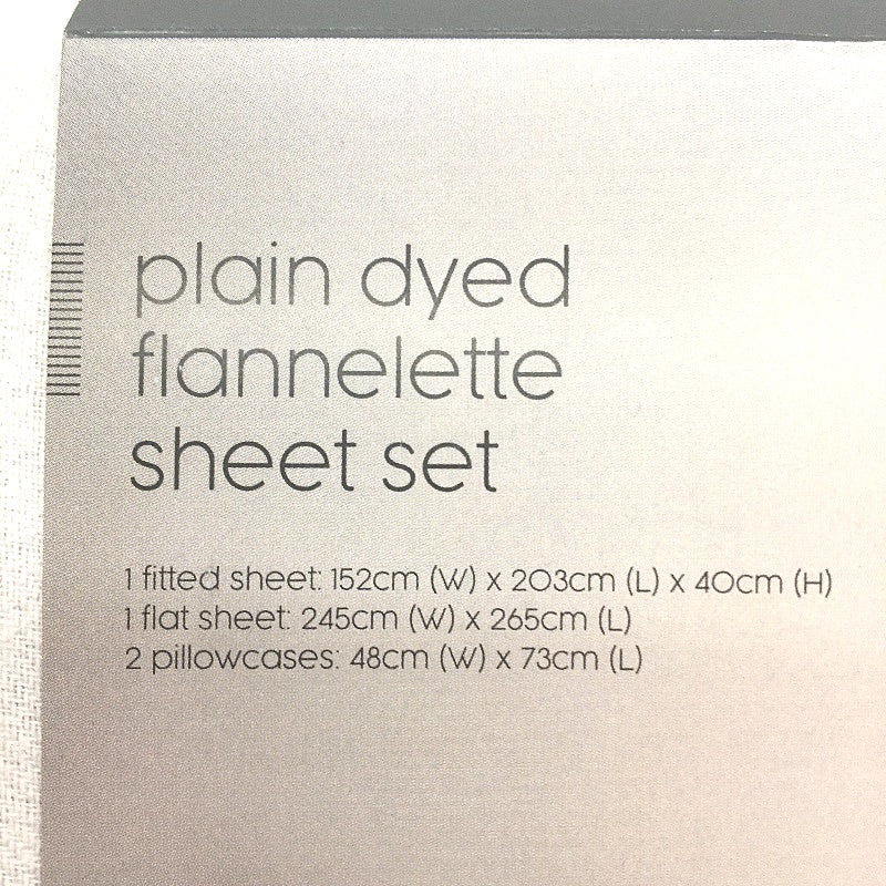 Target Home Plain Dyed Soft Flannelette Sheet Set Light Grey Queen NEW