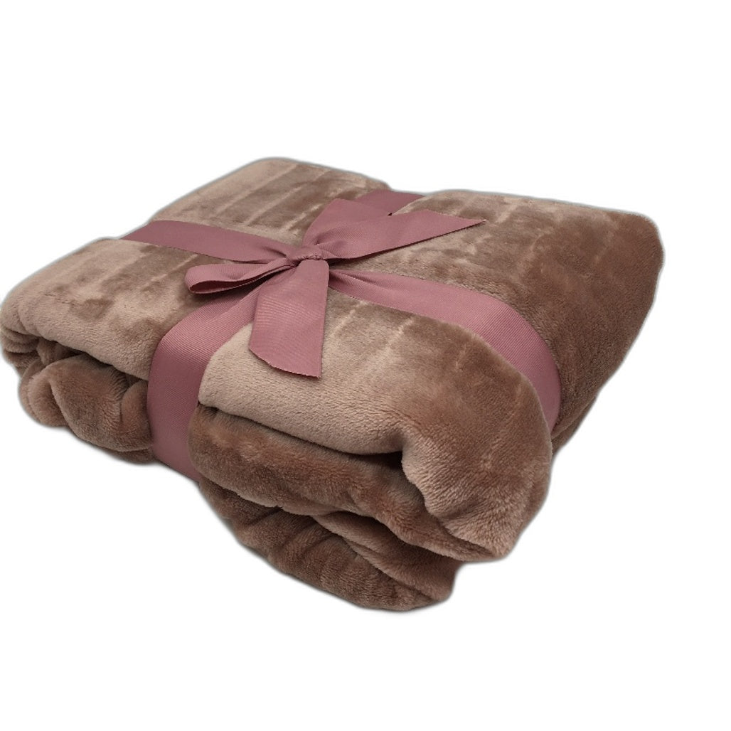 Luxe Super Soft Warmth Dusty Pink Plush Throw Size 127x152cm NEW