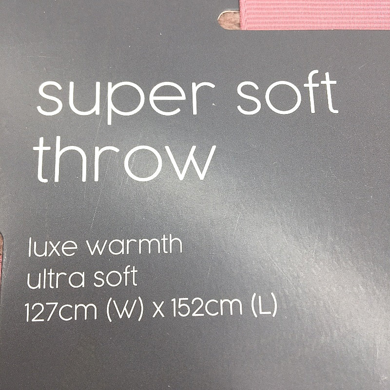 Luxe Super Soft Warmth Dusty Pink Plush Throw Size 127x152cm NEW