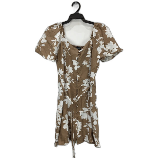 Dotti Ladies Floral Brown Short Sleeve Button up Summer Dress Size 12 NEW