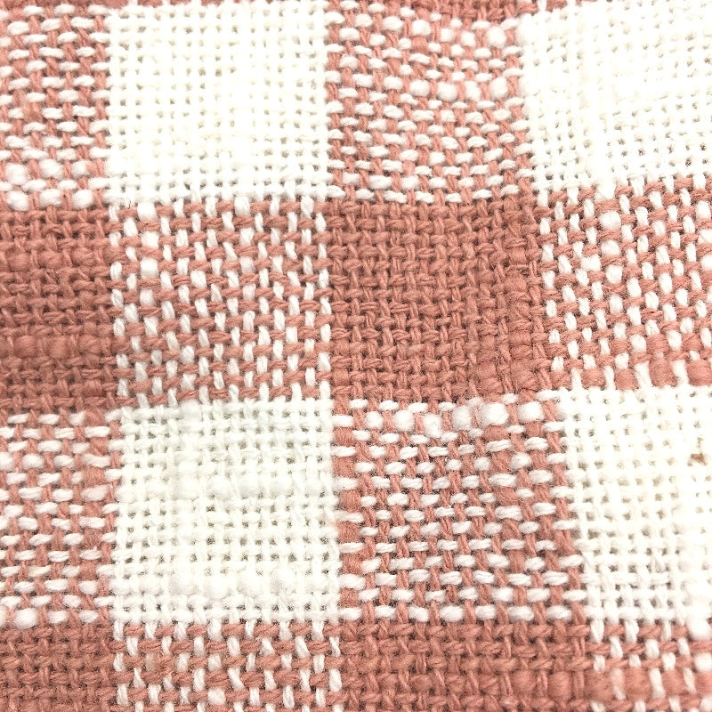 Avery Gingham Cotton Peach Throw Size 127cmx152cm NEW