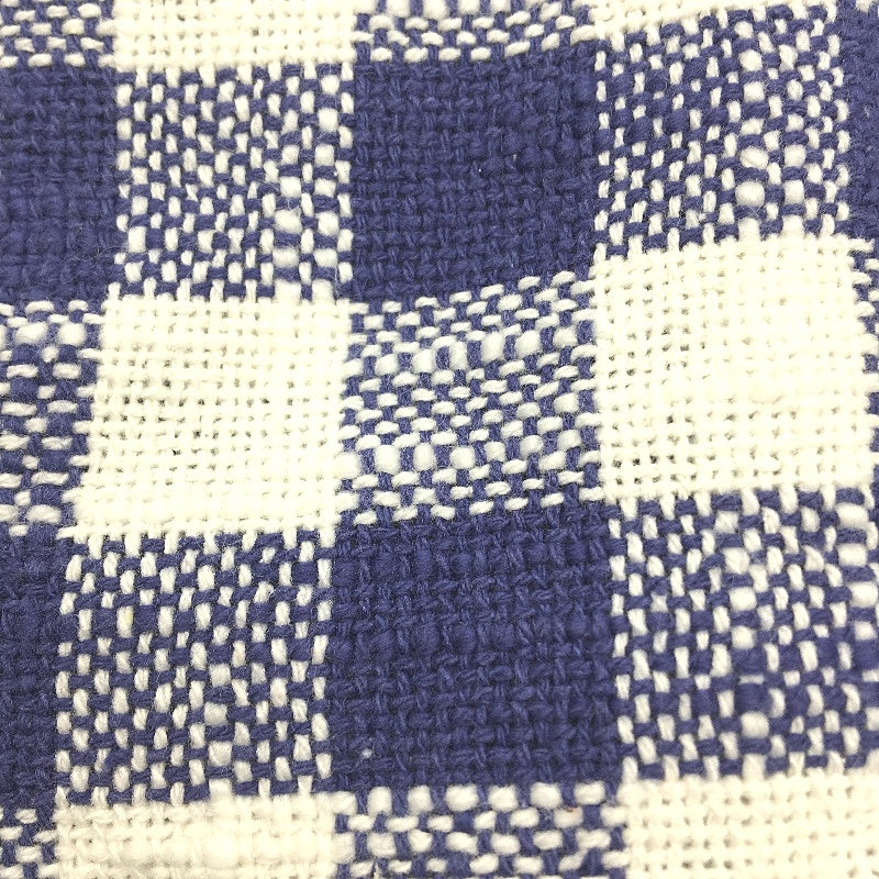 Avery Gingham Cotton Cobalt Blue Throw Size 127cmx152cm NEW