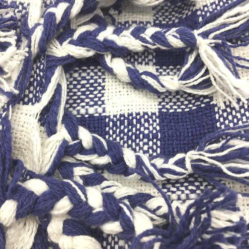 Avery Gingham Cotton Cobalt Blue Throw Size 127cmx152cm NEW