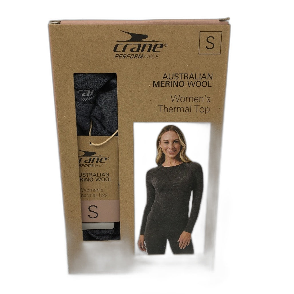 Crane Performance Australian Merino Wool Womens Thermal Top Size S NEW