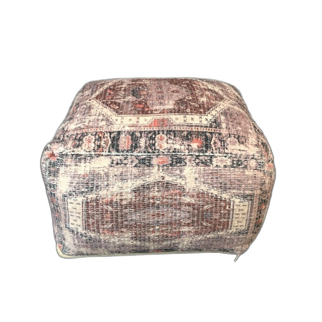 Kirkton House Square Aztec Design Removable Cover Ottoman Foot Stool NEW