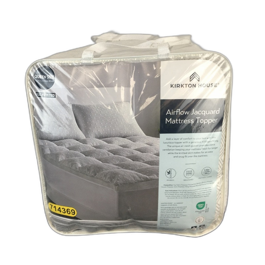 Kirkton House Airflow Jacquard Bamboo Mattress Topper QUEEN NEW