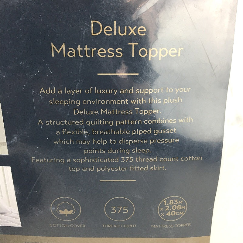 Kirkton House Deluxe 375TC Plush Fitted Skirt Mattress Protector KING NEW